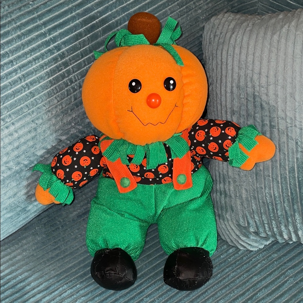 Jack o’ lantern stuffed doll, 16”